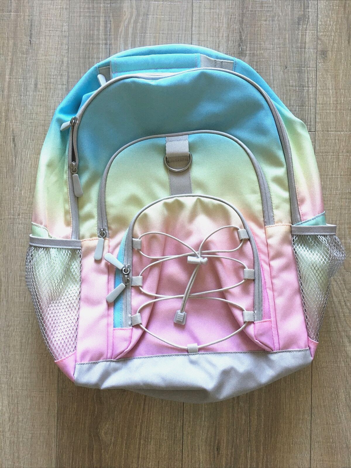 Pottery Barn Teen Backpack Bookbag Pastel Rainbow Ombre Photo Sample Large