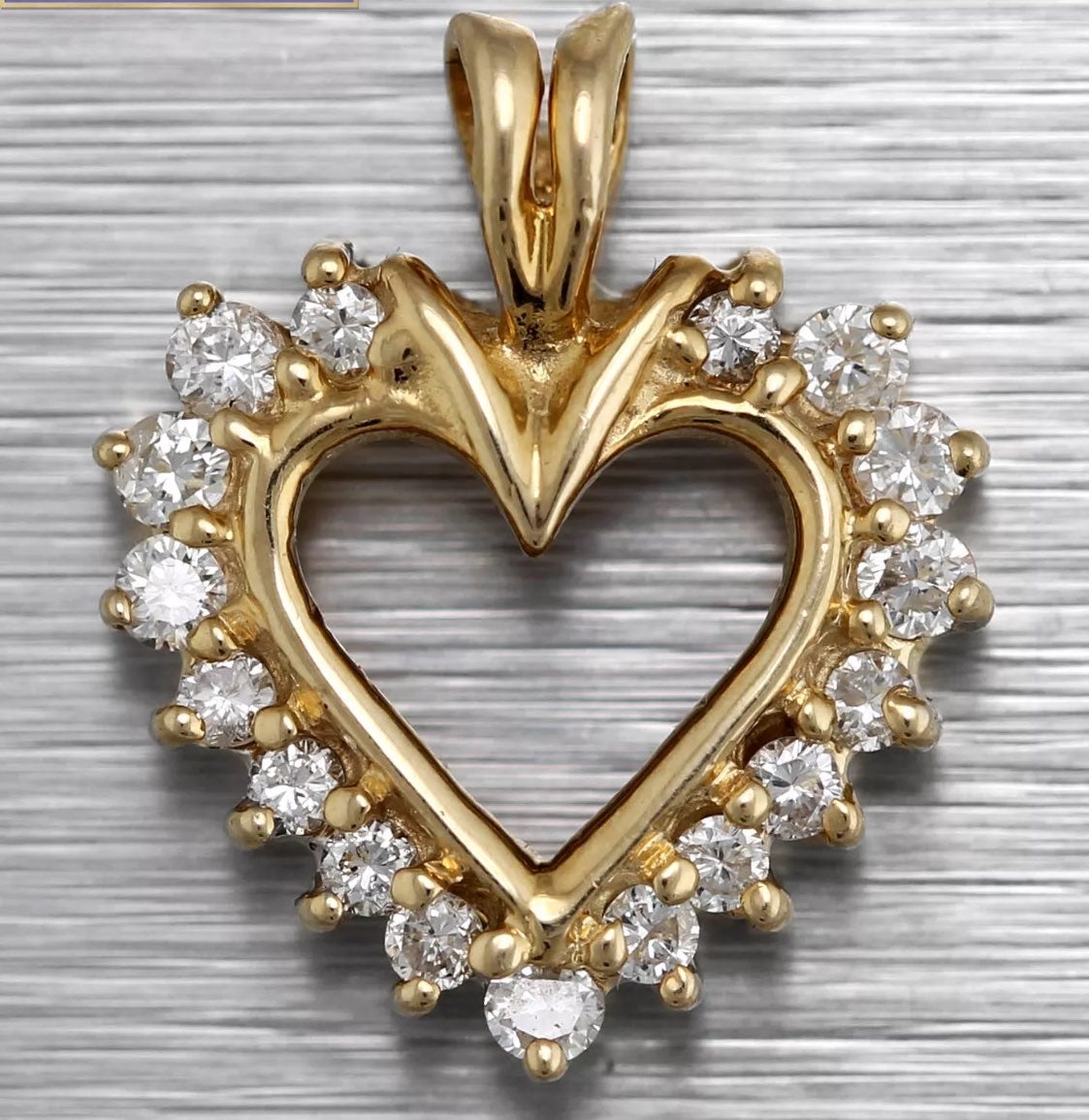 Yellow Gold Diamond Heart Pendant