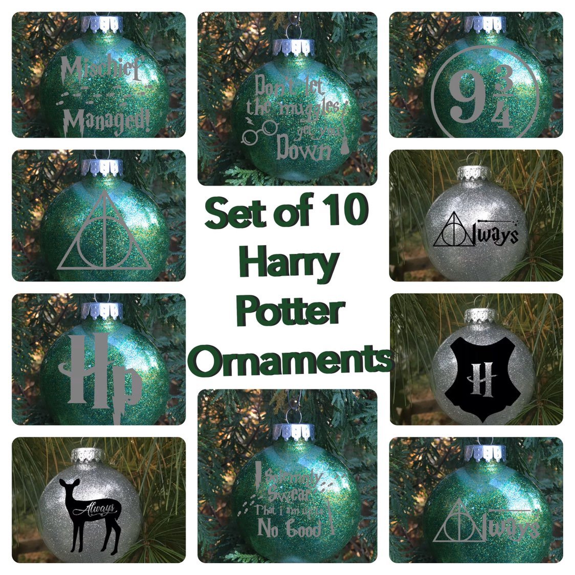10 Harry Potter Plastic Round Ornaments