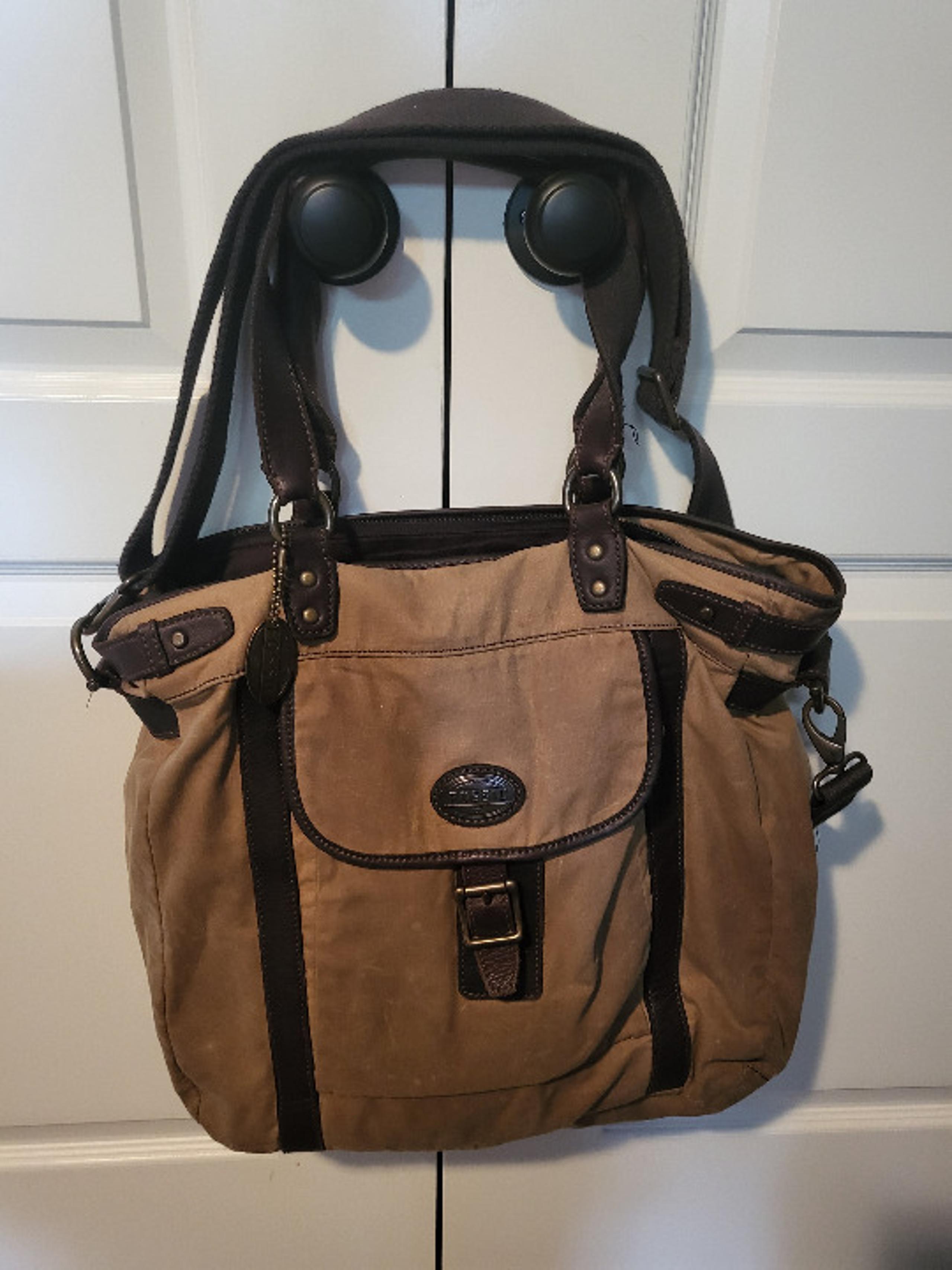 Fossil Waxed Canvas Messenger Bag for Men