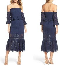 Foxiedox Eyelet Off The Shoulder Dress