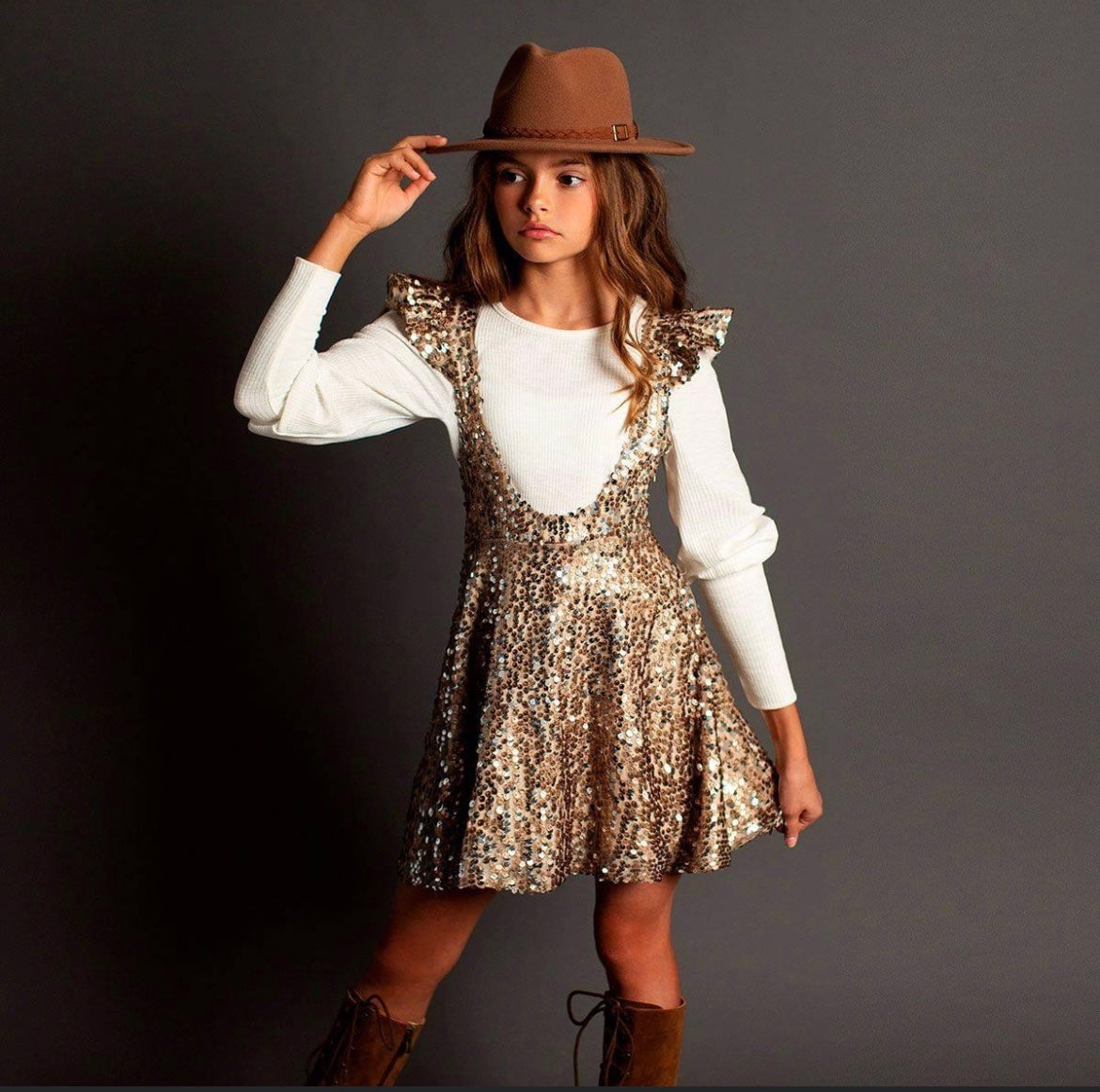 Mia Joy Romy Jumper Gold Sequin (size5)