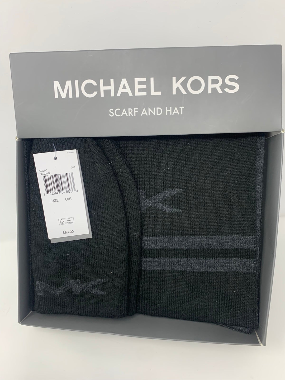 Mens Michael kors HAT SCARF SET- designer set Xmas gift