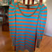Smythe Nordstrom Striped Rib Puff Sleeve Cotton Blend Sweater - EUC - Size Small