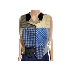New Womens Patchwork Vest L