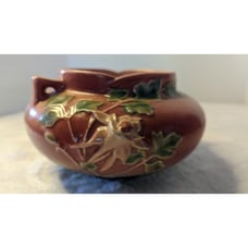 Roseville, USA VTG (1940's) Columbine Jardiniere Pottery 655-4 pattern bowl/pot
