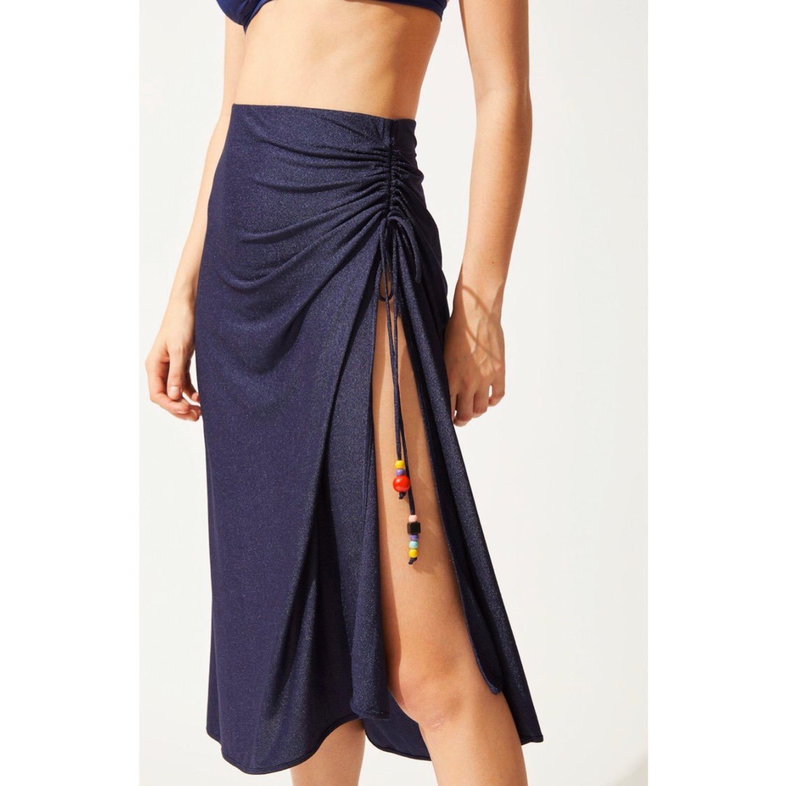 Solid & Striped Drawstring Skirt