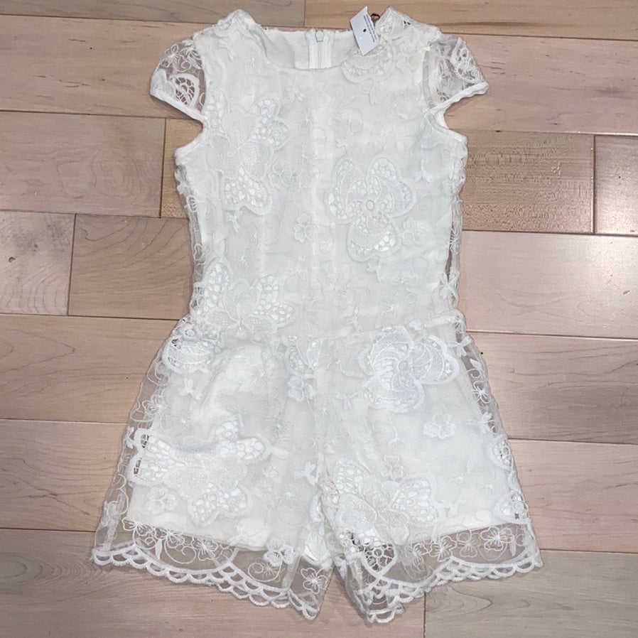 Miss Blumarine italian white lace girls Romper 6
