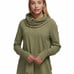 FREE PEOPLE Beach Cotton Cocoon Cowl Neck Pullover Top Olive Green Petite ECU