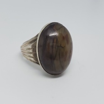 Vintage Jasper & Sterling Ring