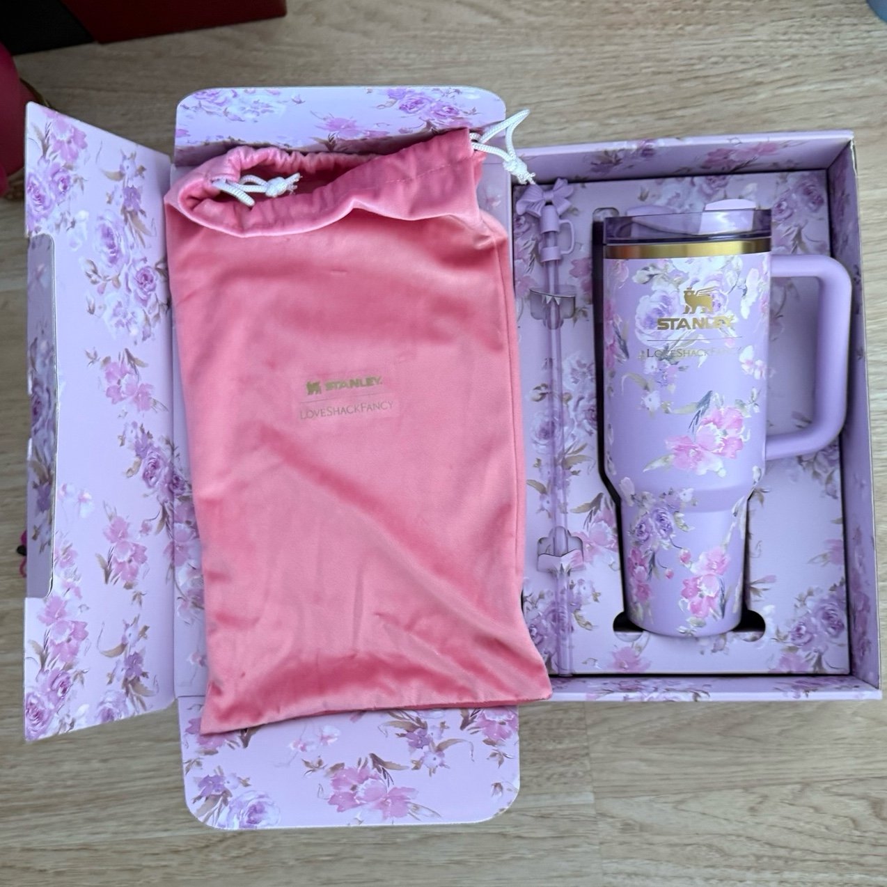 NWT LoveShackFancy Stanley Happy Thoughts Purple 40oz Cup