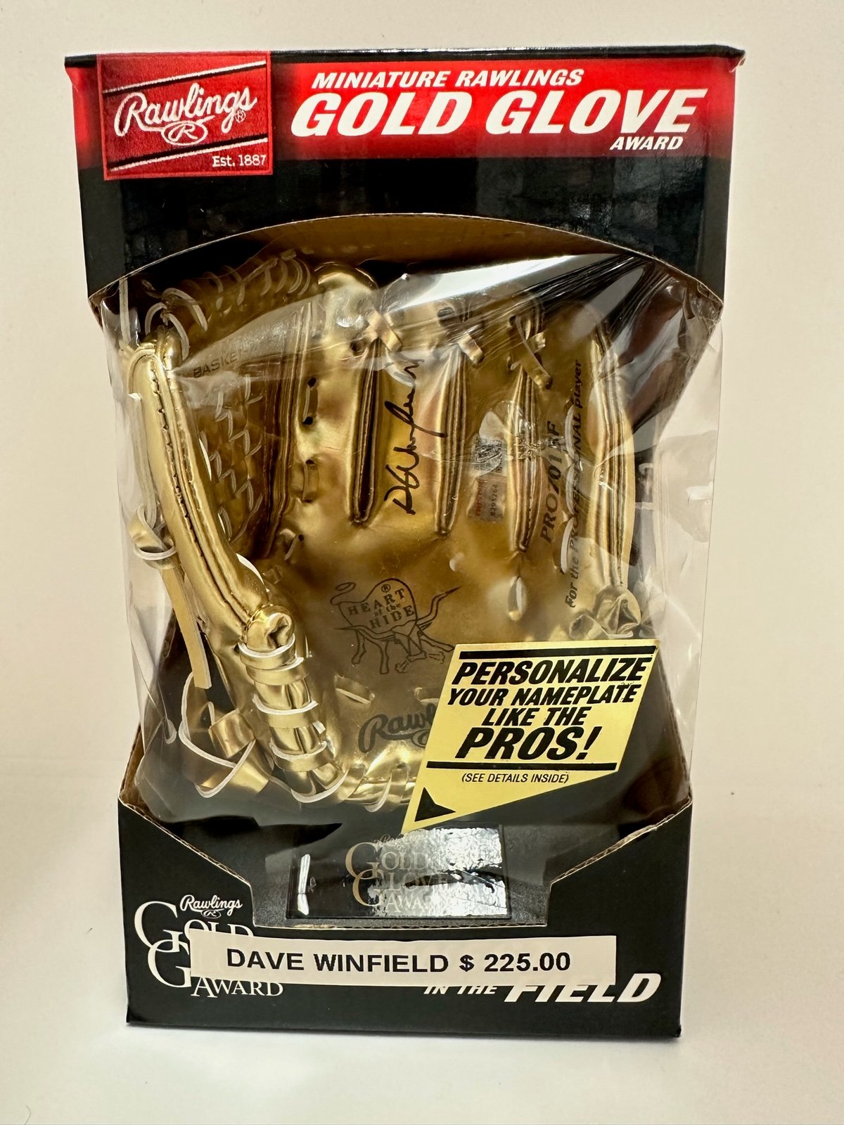 Dave Winfield Signed Rawlings Mini Gold Glove