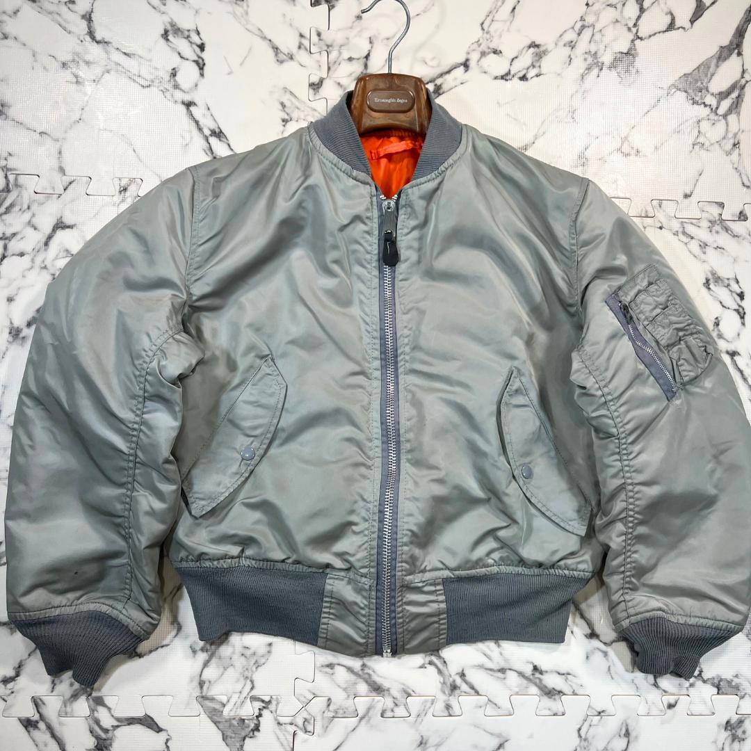 ALPHA INDUSTRIES Reversible Flight MA-1 Bomber Jacket Silver