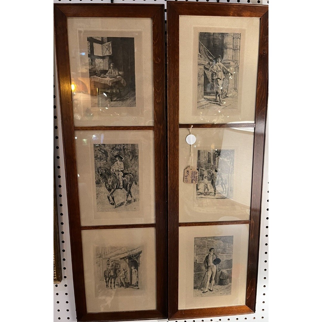 Pair Of Jean-Louis Ernest Messonier Framed Etching Panels