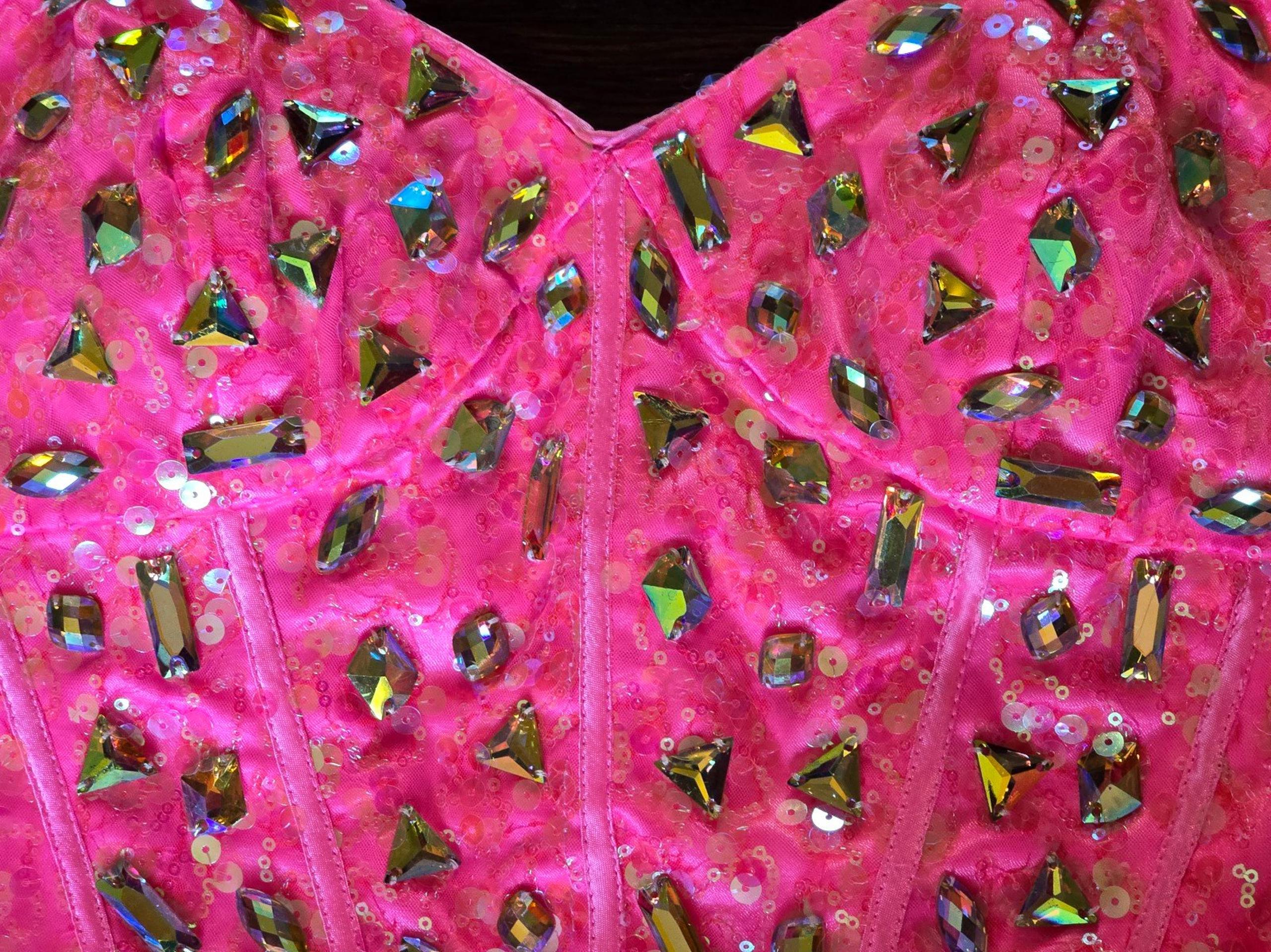Barbie pink formal tutu dress with bling