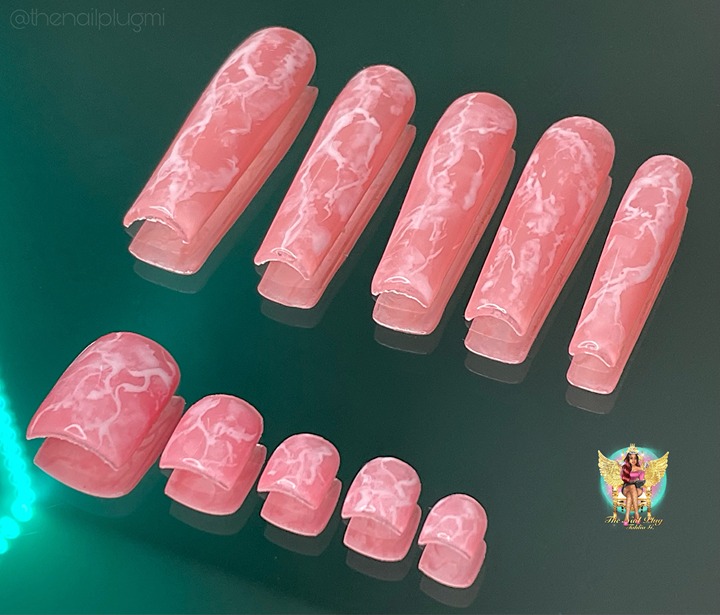 Nude Pink Marble Nail Set & Toes 2 Pack | The Nail Plug Press On Nail Set