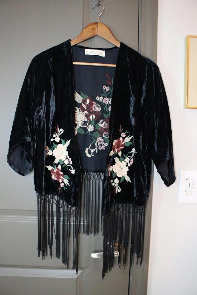 Abercrombie & Fitch Velvet Kimono RARE Luxe Boho Statement Piece