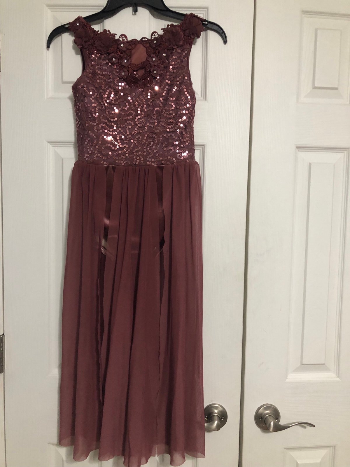Weissman sequin floral lyrical dance costume Long skirt girls large child.