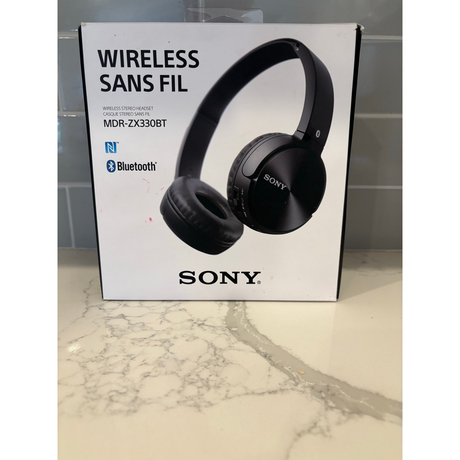 Sony MDR-ZX330BT/B Bluetooth Stereo Headset Black- New Open Box