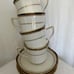 Noritake Ivory China Gilded Age Tea Cups With Sausers Set Of 4