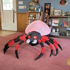 6FT Halloween Inflatable Spider with Magic Light, Blow Up Inflatables Spider