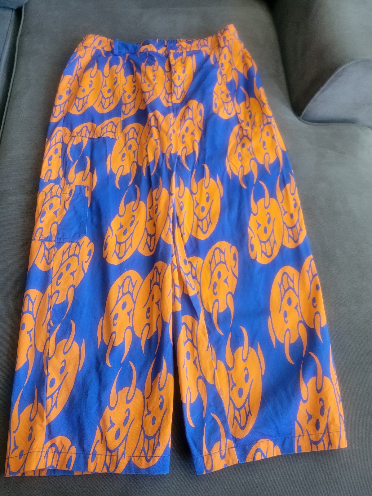 Men Lazy Oaf Little Devil Garden Pants Blue/Orange 36/US 14