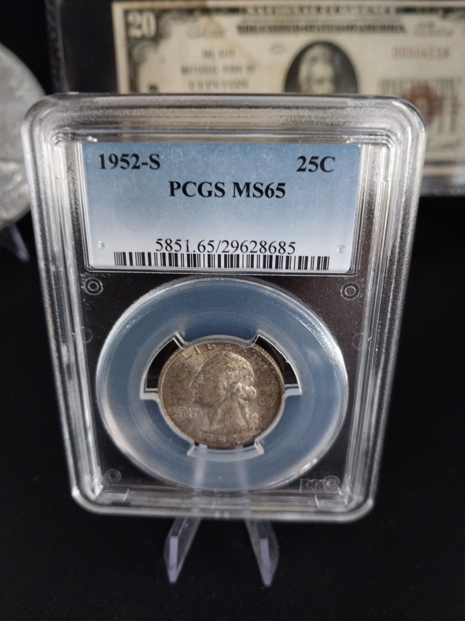 1952s Washington Quarter ms65 Toned