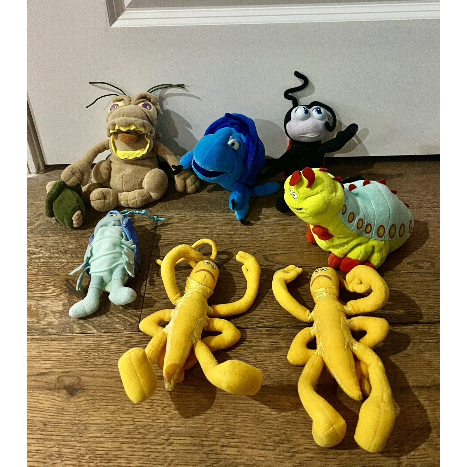 A Bug's Life Plush Lot Tuck Roll Heimlich Slim Francis & Dim Hopper7 Mattel 1998