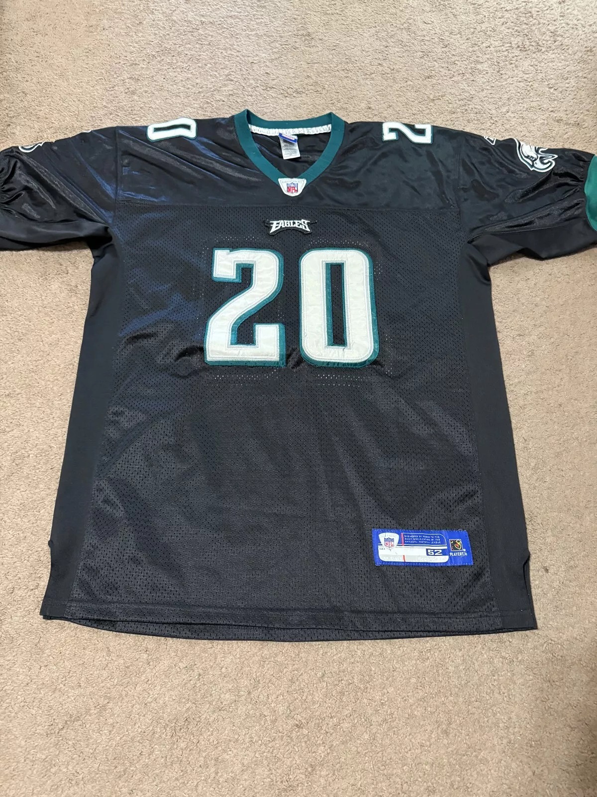 Vintage Reebox Philadelphia Eagles Brian Dawkins Black NFL Jersey Size 52 (Stitc