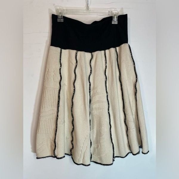 Green 3 Recycled Mixed Knit Skirt Large