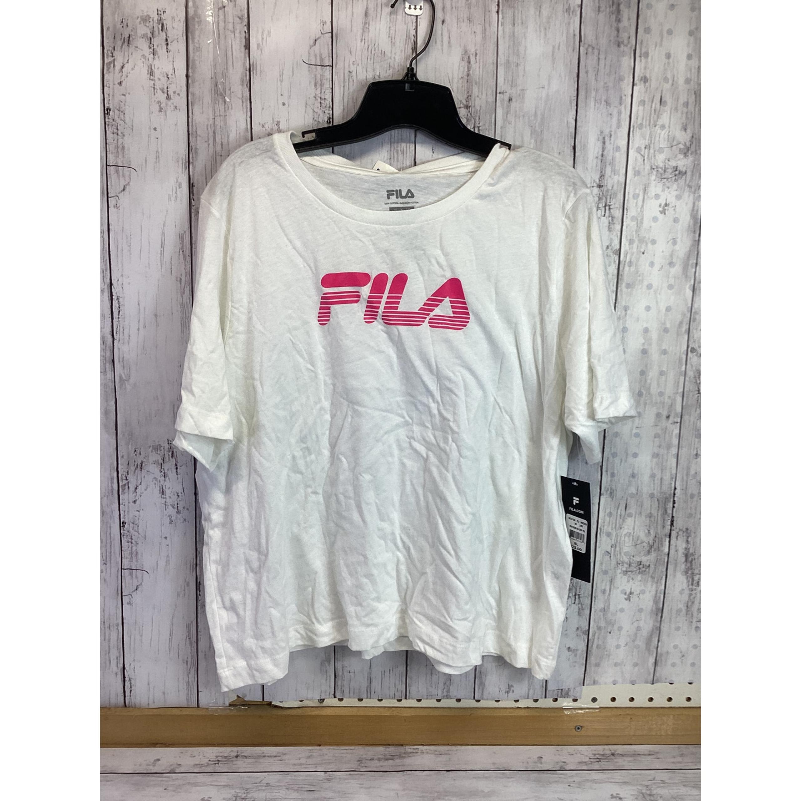 FILA XL Size Short Sleeve Graphic Tee White for Women NWT