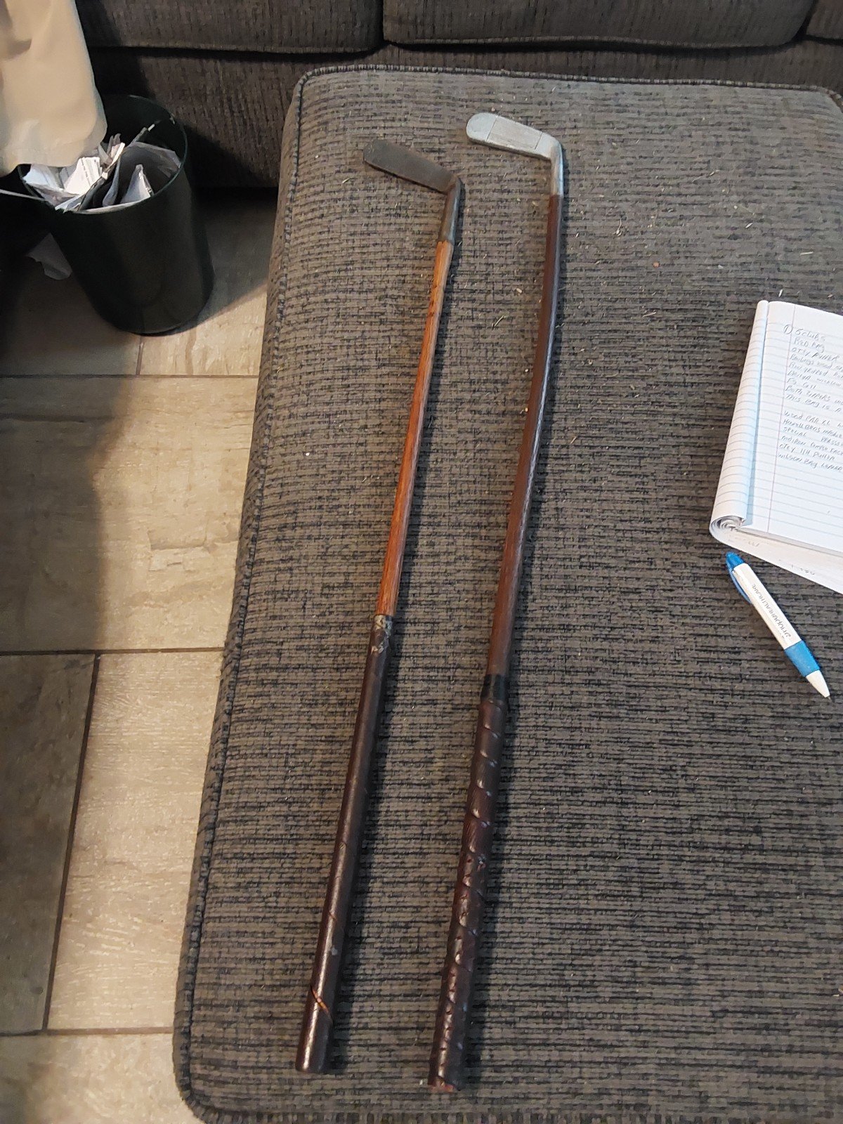 2 Hickory left handed putters.