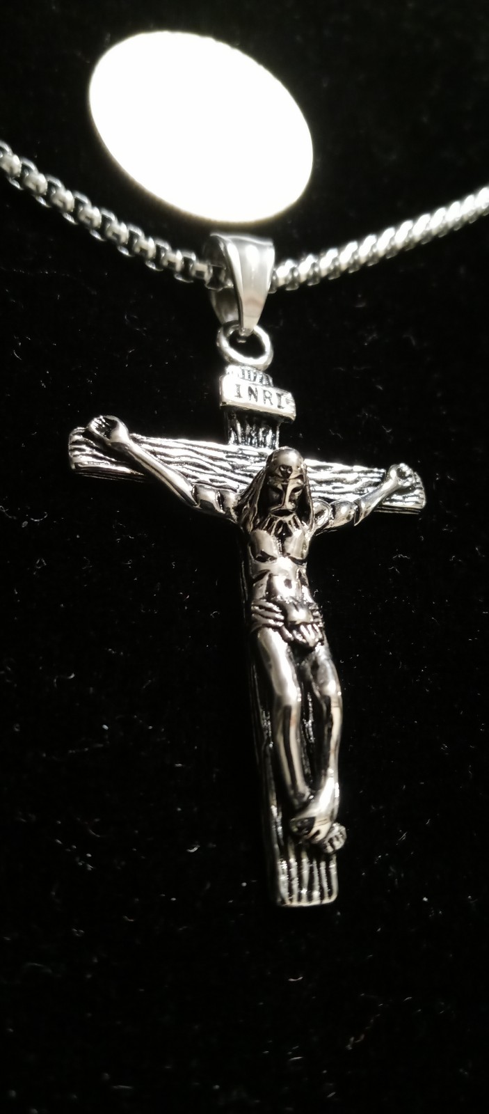 Stainless steel men's cross necklace