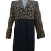 Vintage 1990 Dress Coat Top Coat Metallic Threads Gold Navy Lined Wool Handmade
