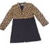 Vintage 1990 Dress Coat Top Coat Metallic Threads Gold Navy Lined Wool Handmade