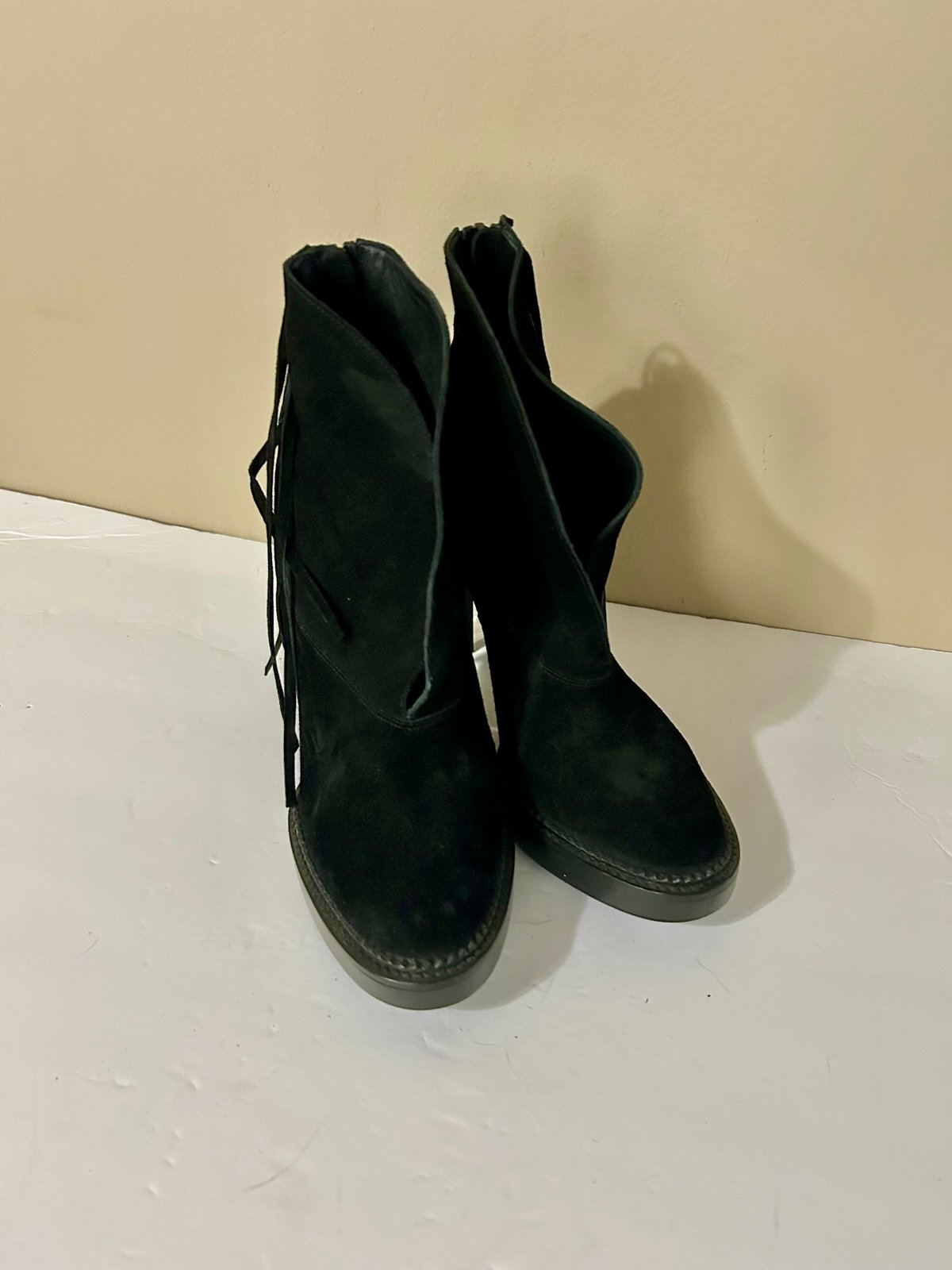 Burberry Black Suede Heeled-Booties