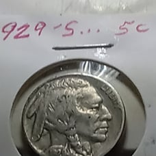 1929-S 5c buffalo nickle good+