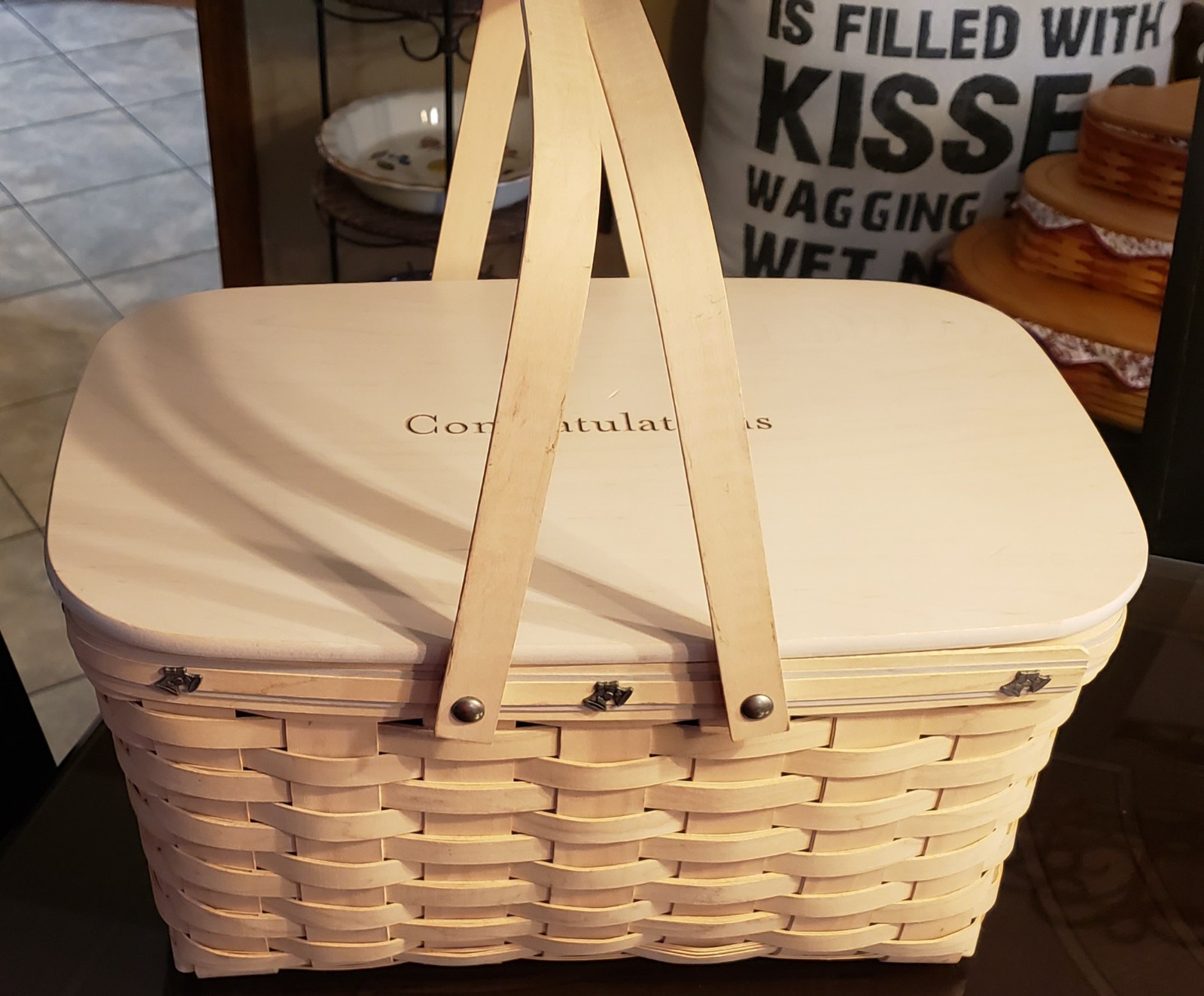Longaberger medium white washed market