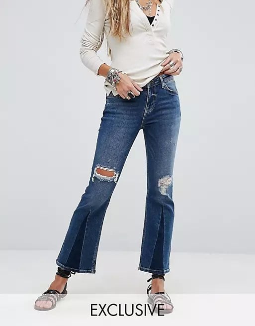 Free People Color Blocked Cropped Flare Women’s Jean
