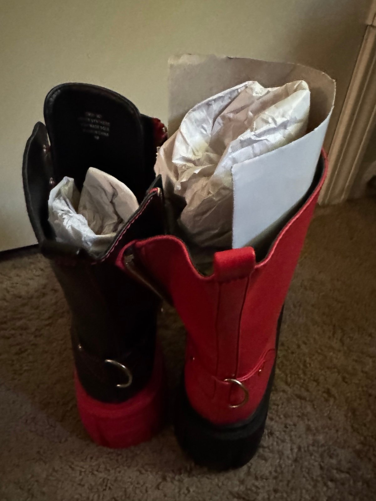 Dolls kill red black boots