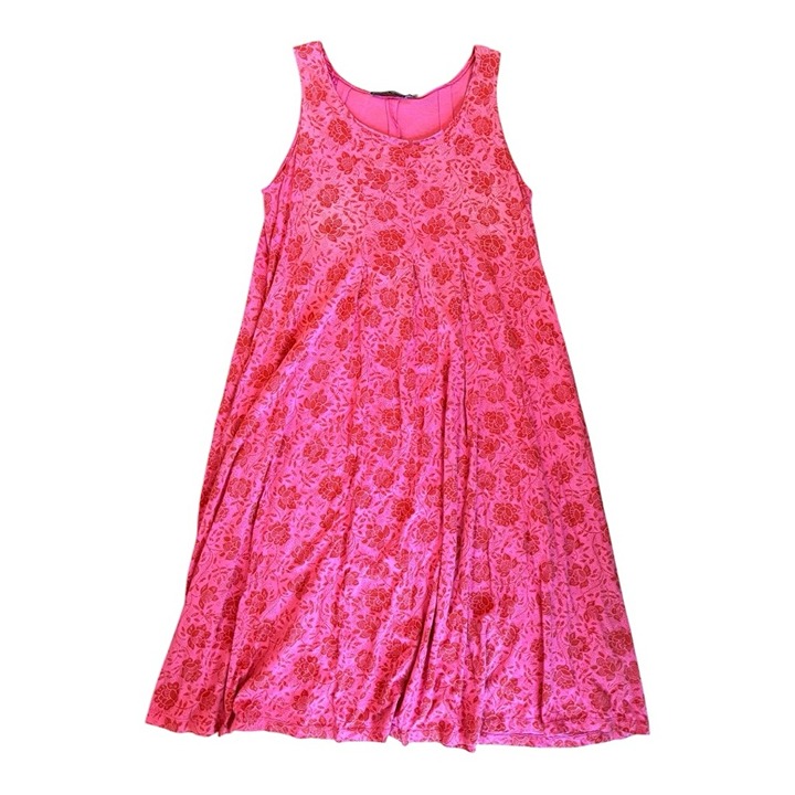 Gudrun Sjoden Sleeveless Organic Cotton Rose Floral Dress Size M