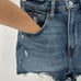 Abercrombie & Fitch ultra high rise mom short distressed frayed hem festival