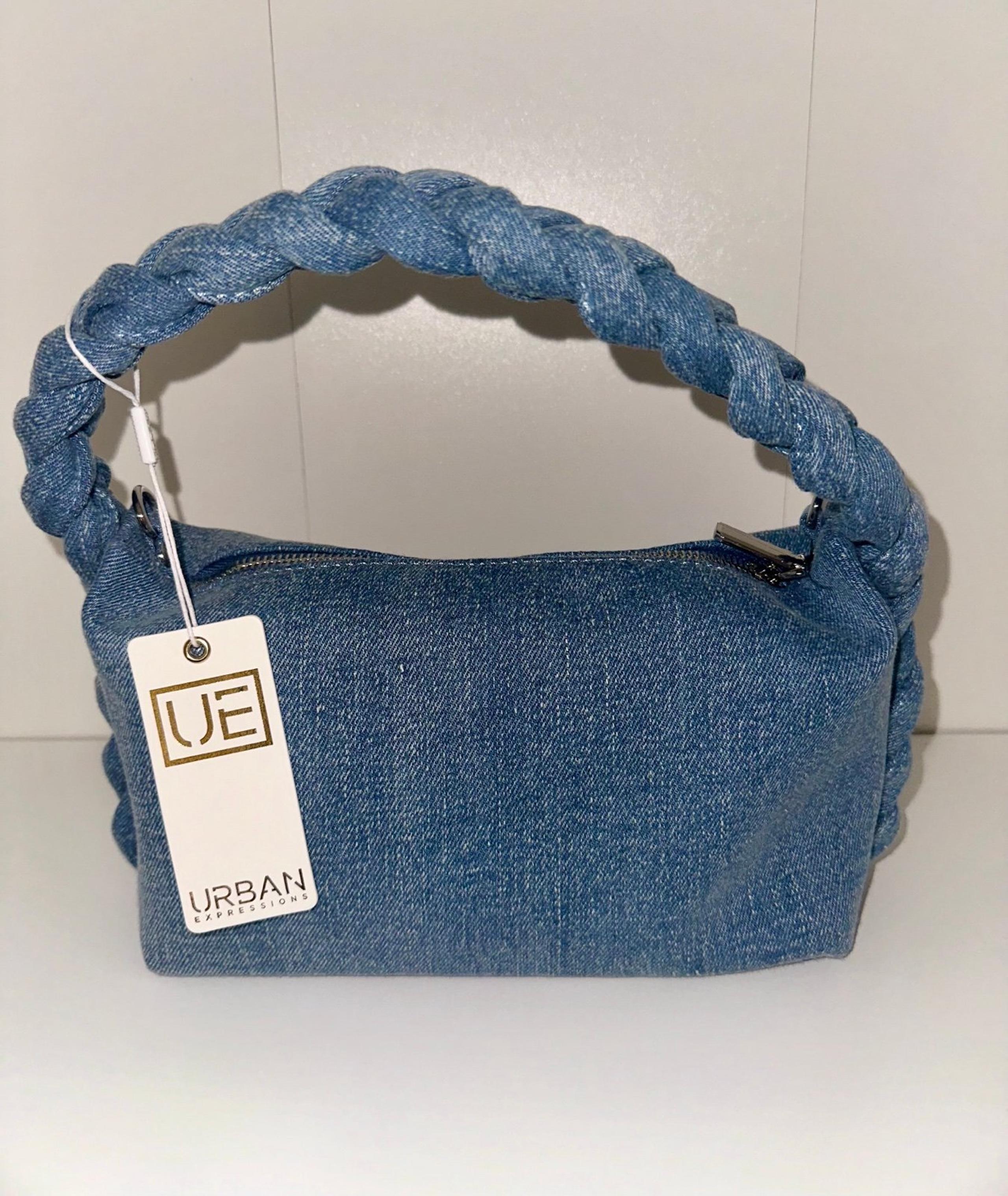 Jean purse with braided handle -brand new with tags!