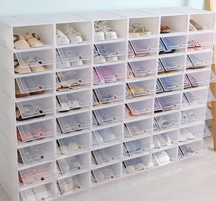 24 PACK of Foldable Shoe Box Storage