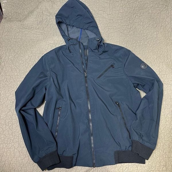 Michael Kors Men Medium Dark Blue Light Jacket Hoodie Size M A668