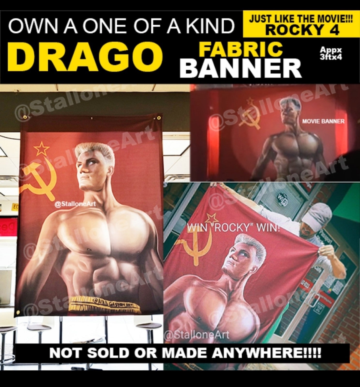 DRAGO movie prop fabric banner