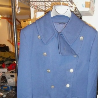16S US AIR FORCE ACADEMY CADET USAFA DRESS BLUE JACKET COAT TRENCH LONG LD 4014