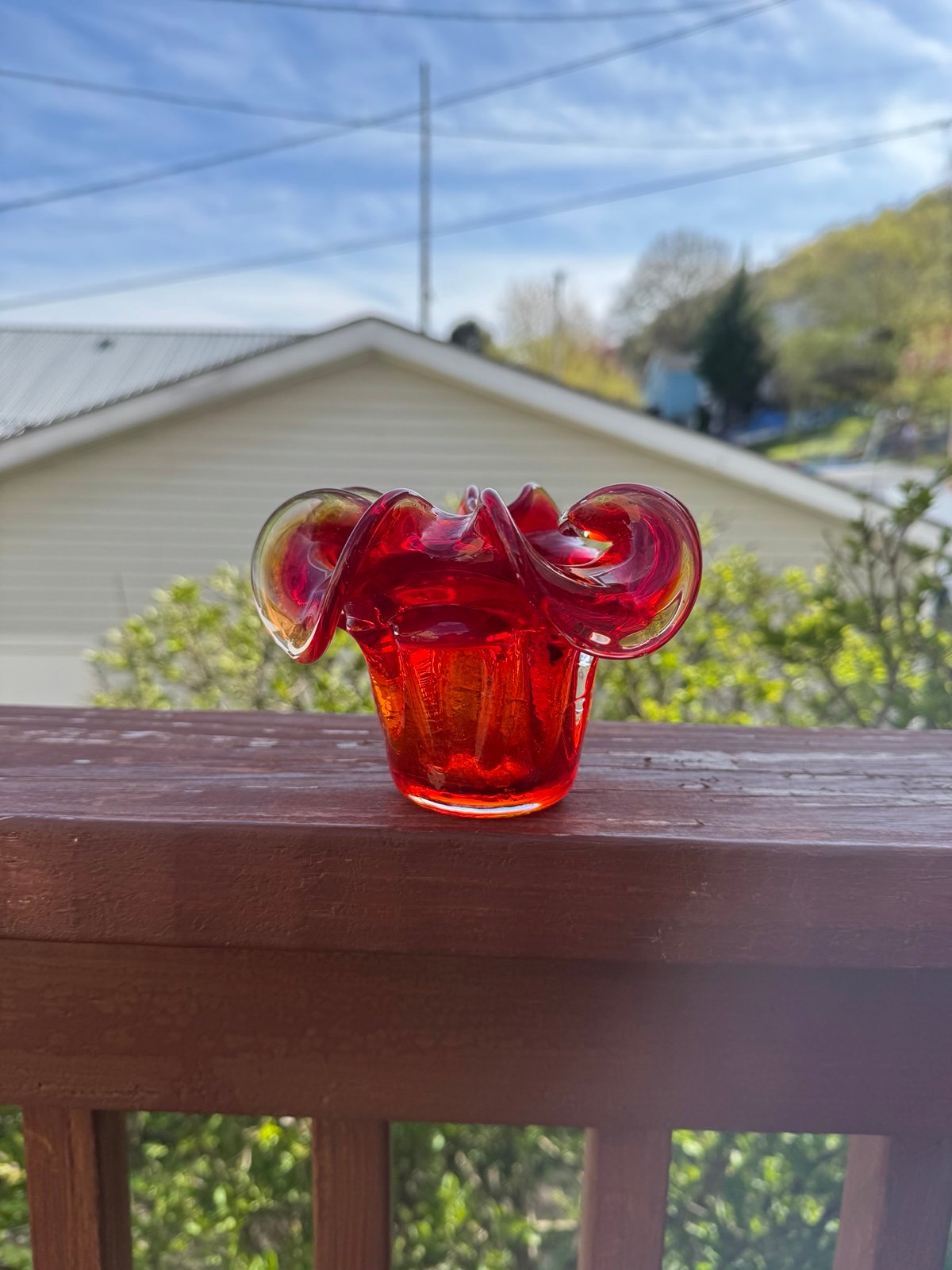 Decorative Red Glass Bowl