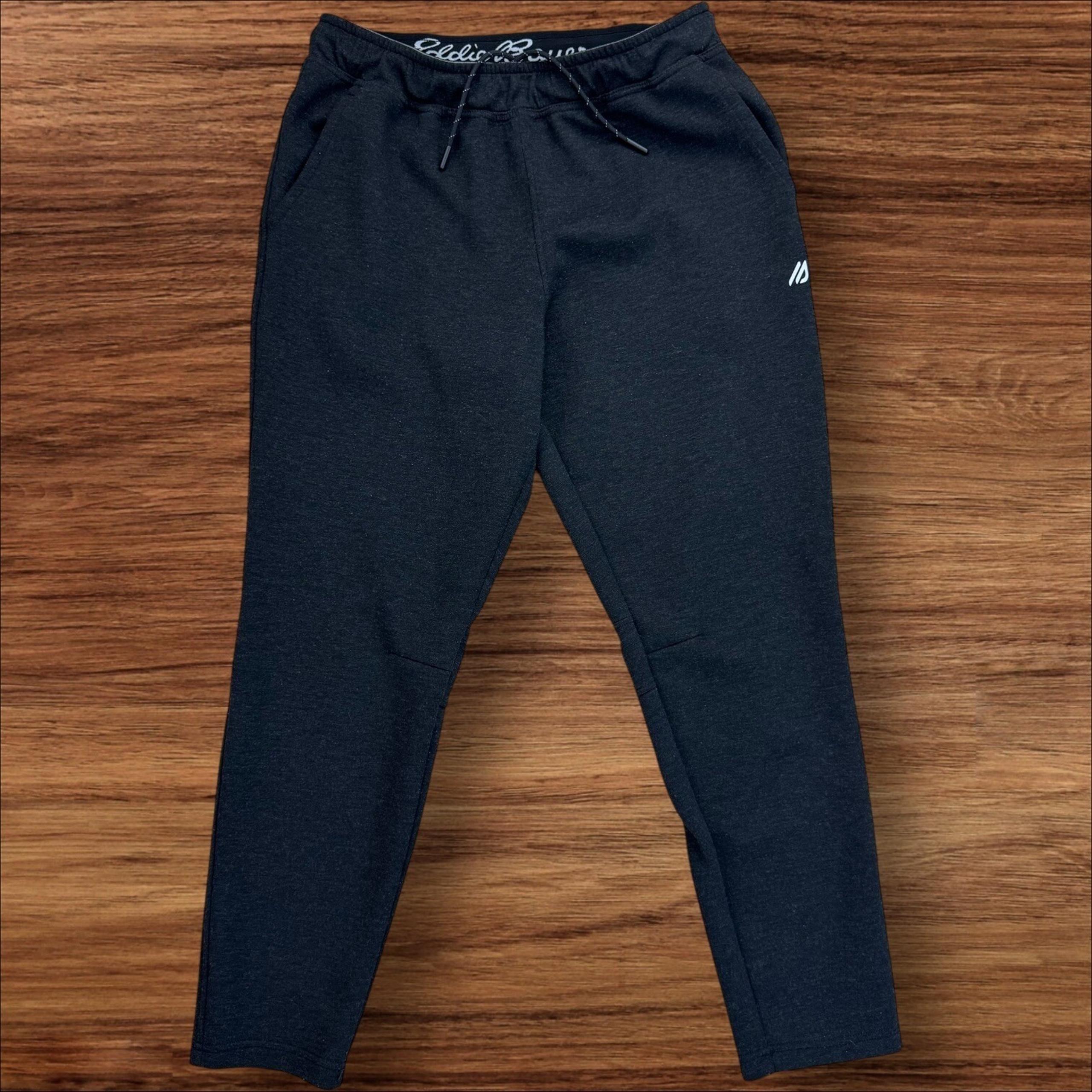 Eddie Bauer Fleece Lined Joggers Mens M Dark Gray/Black Athletic Training Pants