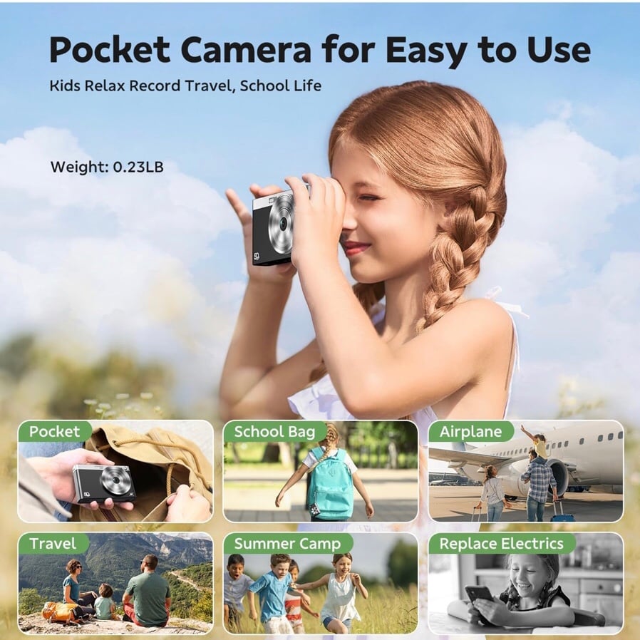 Digital Camera For Teens, FHD 4K 44MP Digital Camera UK | Ubuy